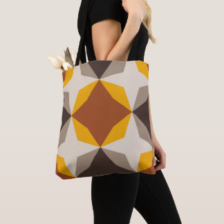 Amber Flame Diamond Motif Tote Bag