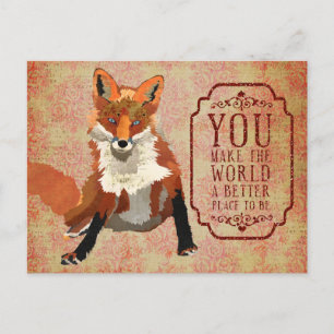 Amber Fox Valentines Day Postcard