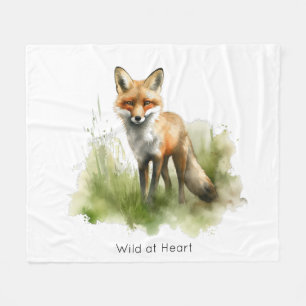 Amber Gaze: Meadow Fox, custom Fleece Blanket