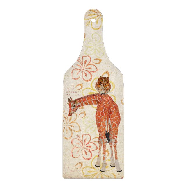 Amber Giraffe & Owl Cutting Board (Front)
