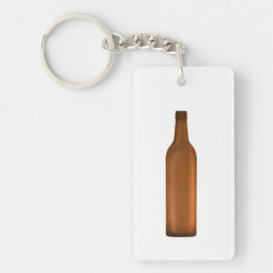 Amber Glass Bottle Illustration Keychain