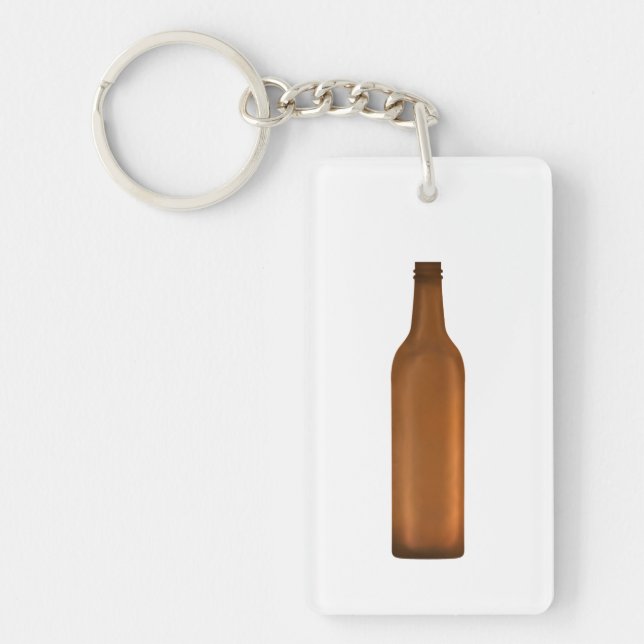 Amber Glass Bottle Illustration Keychain (Front)