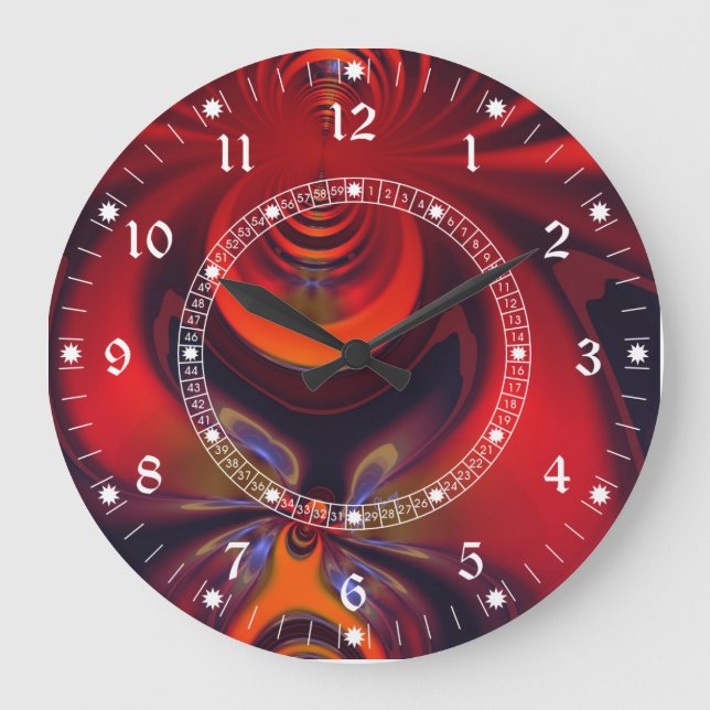 Amber Goddess – Red and Gold Delight Large Clock (Front)