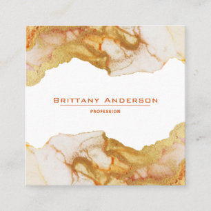 Amber Golden Abstract Custom Business Card