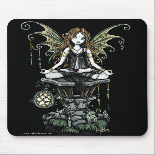 "Amber" Gothic Lotus Nature Faerie Art Mousepad
