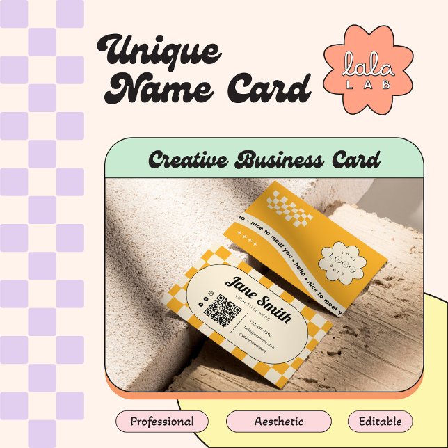 Amber Groovy Editable Business Card for Studio (Creator Uploaded)