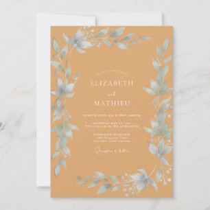 Amber Ice Leafy Wedding Invitation