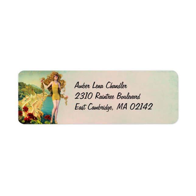 Amber in Gold and Teal - Address Labels (Front)