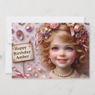 AMBER ~ Invitation anniversaire ~ Personnalisable 