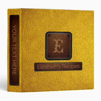 Amber Leather Elegant Monogram Binder