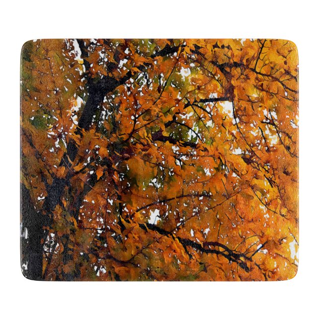 Amber Leaves of Fall Cutting Board (Front)