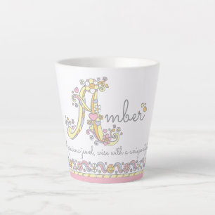 Amber letter A name meaning monogram Latte Mug