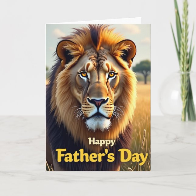 Amber Lion Fathers Day Image Card (Front)