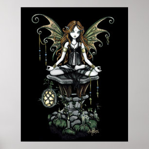 "Amber" Lotus Nature Fairy Poster