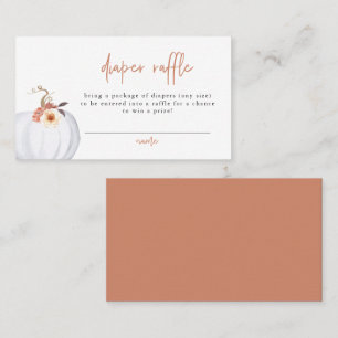 AMBER Modern Rustic Little Pumpkin Diaper Raffle Place Card
