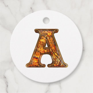 Amber Monogram A Ornament – Customizable Design Favour Tags