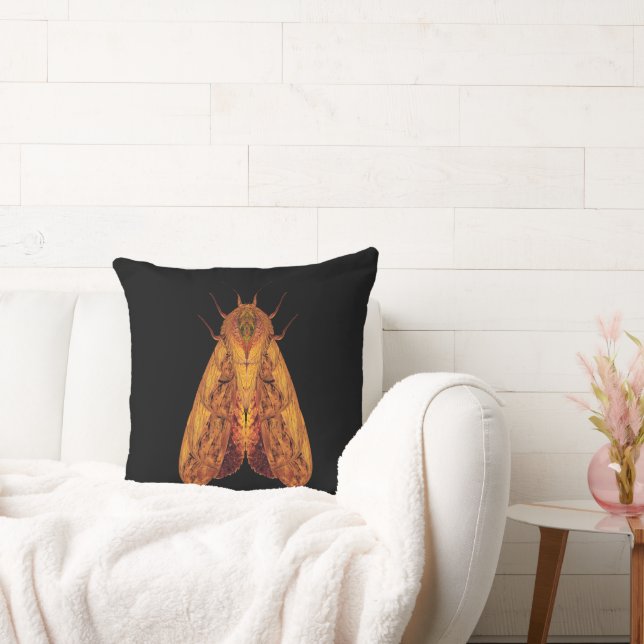 Amber Moth – Surreal Nature Form Throw Pillow (Couch)