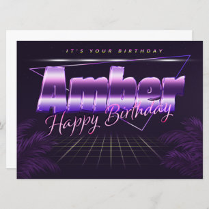 Amber Name First name purla retro card Birthday