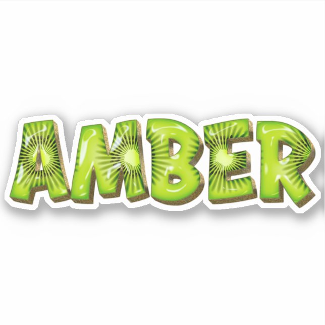 Amber Name Kiwi Design Sticker (Front)