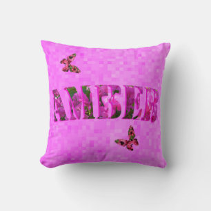 Amber Name Logo. Throw Pillow