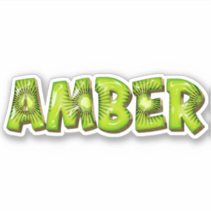 Amber Nom Kiwi Design Autocollants Autocollants
