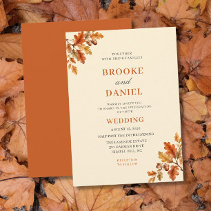 Amber Oak Acorn Wedding Invitation
