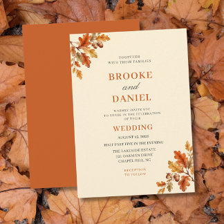 Amber Oak Acorn Wedding Invitation