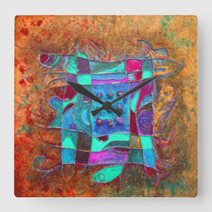 ”Amber Opening” by Paul Buică Square Wall Clock