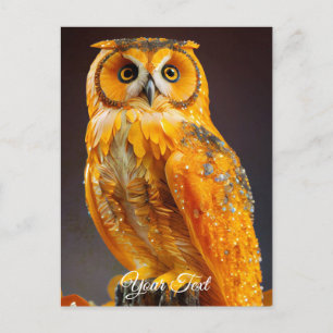 Amber Owl.  Postcard