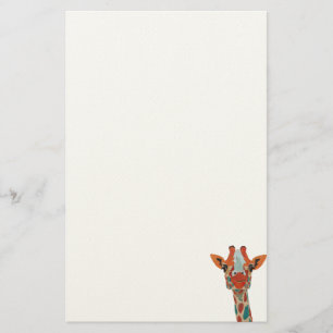 Amber Peeking Giraffe Stationery