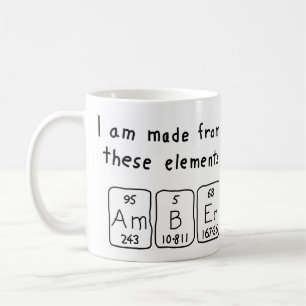 Amber periodic table name mug