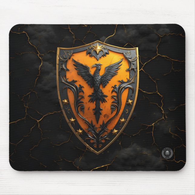 Amber Phoenix Firebird Gaming Mouse Pad (Front)