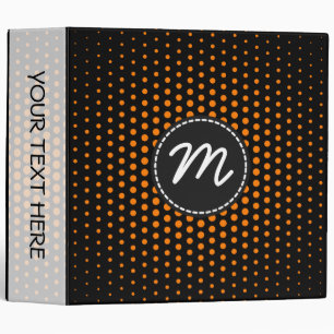 Amber (SAE-ECE) Techno Dots Modern Black Monogram Binder