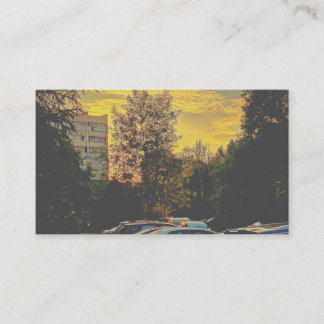 Amber Skyline Mood Business Card – Customizable