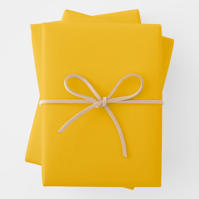 Amber Solid Colour Wrapping Paper Sheet (In situ)