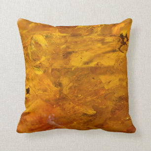 Amber stone close up throw pillow