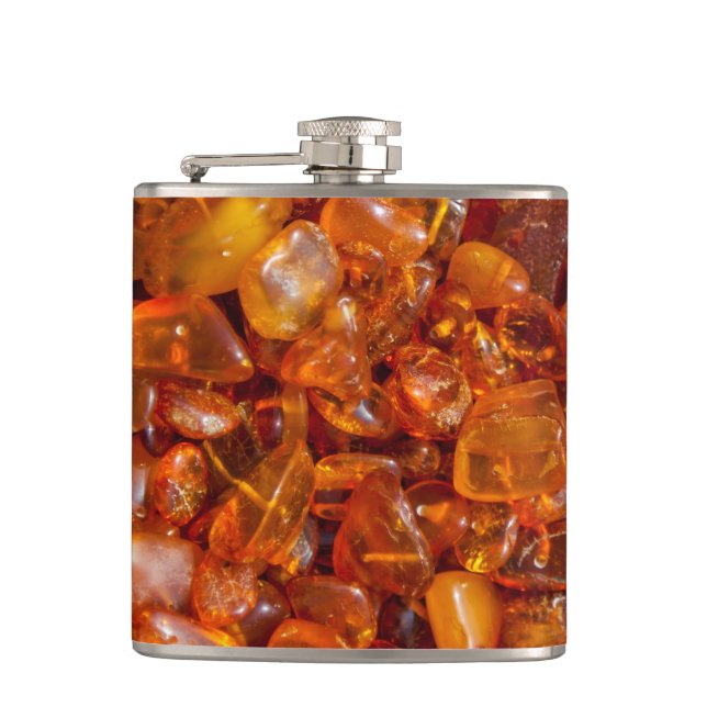 Amber stones hip flask (Front)