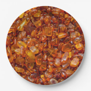 Amber stones paper plate