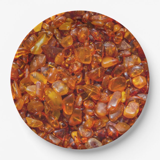 Amber stones paper plate (Front)