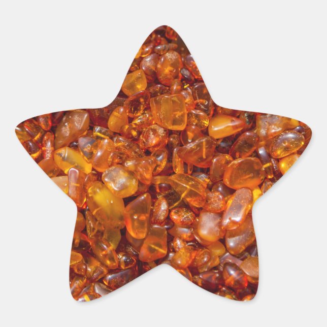 Amber stones star sticker (Front)