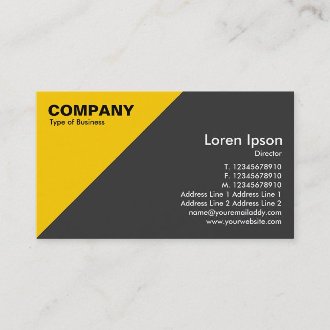 Amber Triangular Corner - Dark Grey Business Card (Front)