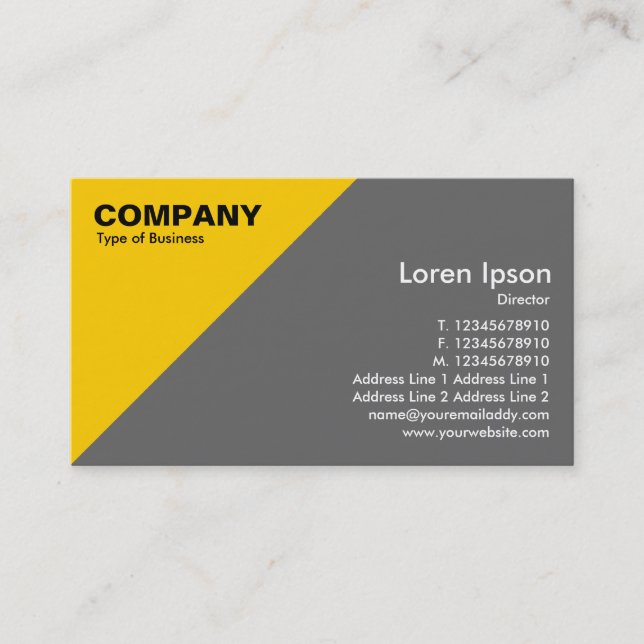Amber Triangular Corner - Mid Grey Business Card (Front)
