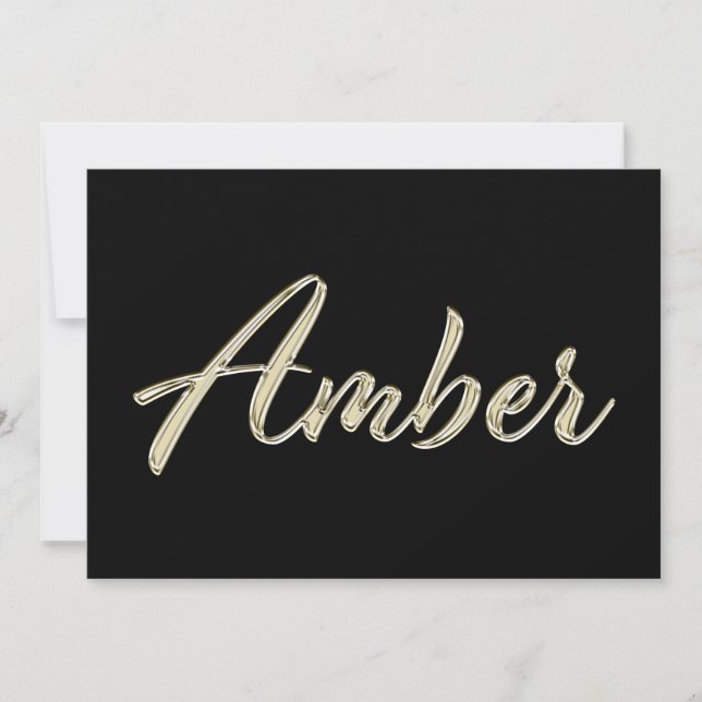 Amber white Handwriting Card (Front)