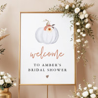AMBER White Pumpkin Fall Bridal Shower Welcome