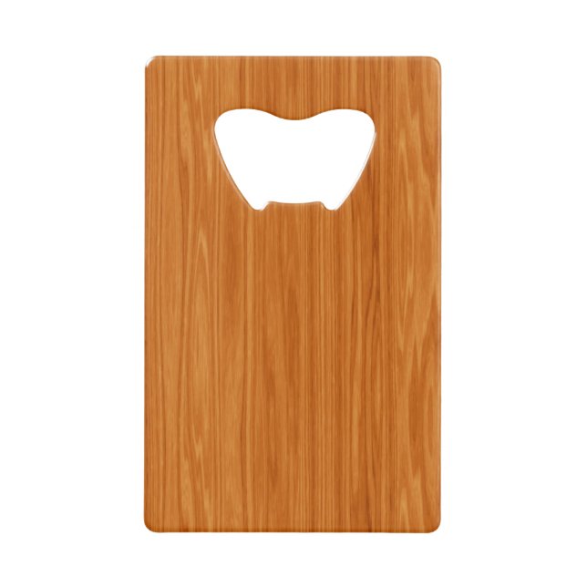 Amber Wood Grain Wallet Bottle Opener (Front)