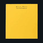 Amber Yellow Plain Elegant Professional Modern Notepad<br><div class="desc">Simple,  modern,  minimalist design for companies. This template can be customized to meet all professional occupations.</div>