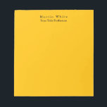 Amber Yellow Plain Elegant Professional Modern Notepad<br><div class="desc">Simple,  modern,  minimalist design for companies. This template can be customized to meet all professional occupations.</div>