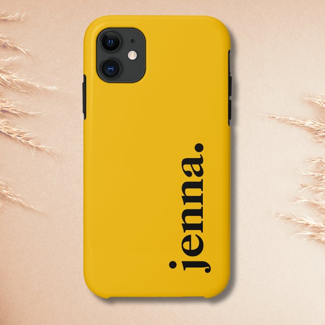 Amber Yellow Solid Colour Elegant Name  Case-Mate iPhone Case (Creator Uploaded)