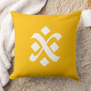 Amber Yellow Uniform Solid Boho Colours Throw Pillow