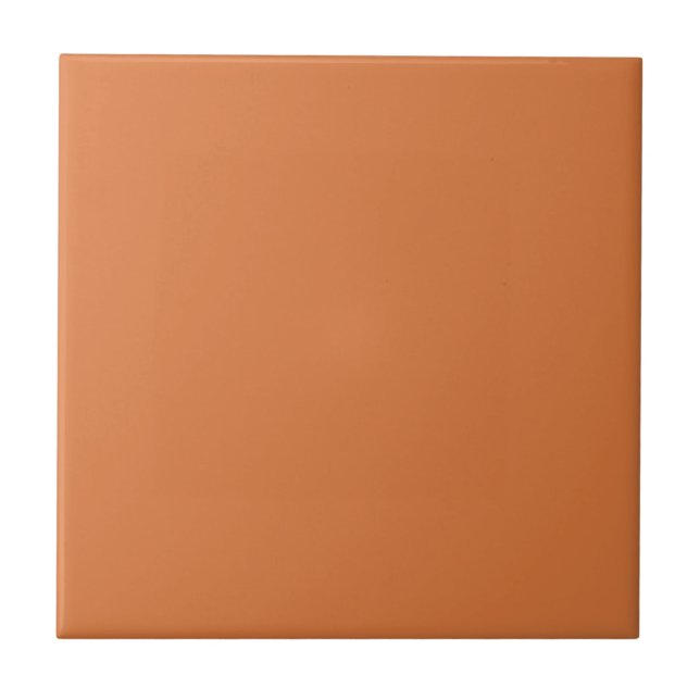 Amberglow solid colour plain dusty orange amber tile (Front)
